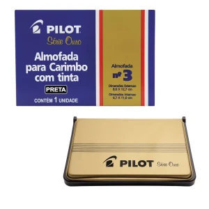 Almofada Carimbo Pilot N3 Série Ouro Preta