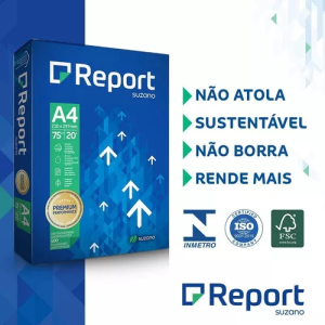 Papel Sulfite A4 Report 500 Folhas 75g/m² Caixa 10 unidades