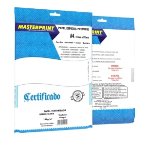 Papel A4 Verge Branco 180g 50 Folhas Masterprint